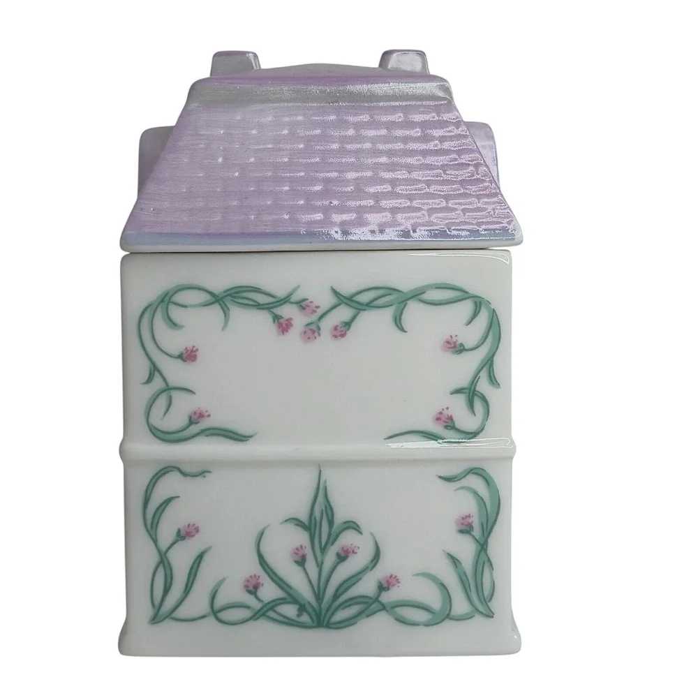 Lenox Spice Village Chive Porcelain House Jar 1989 Vintage Victorian Cottage